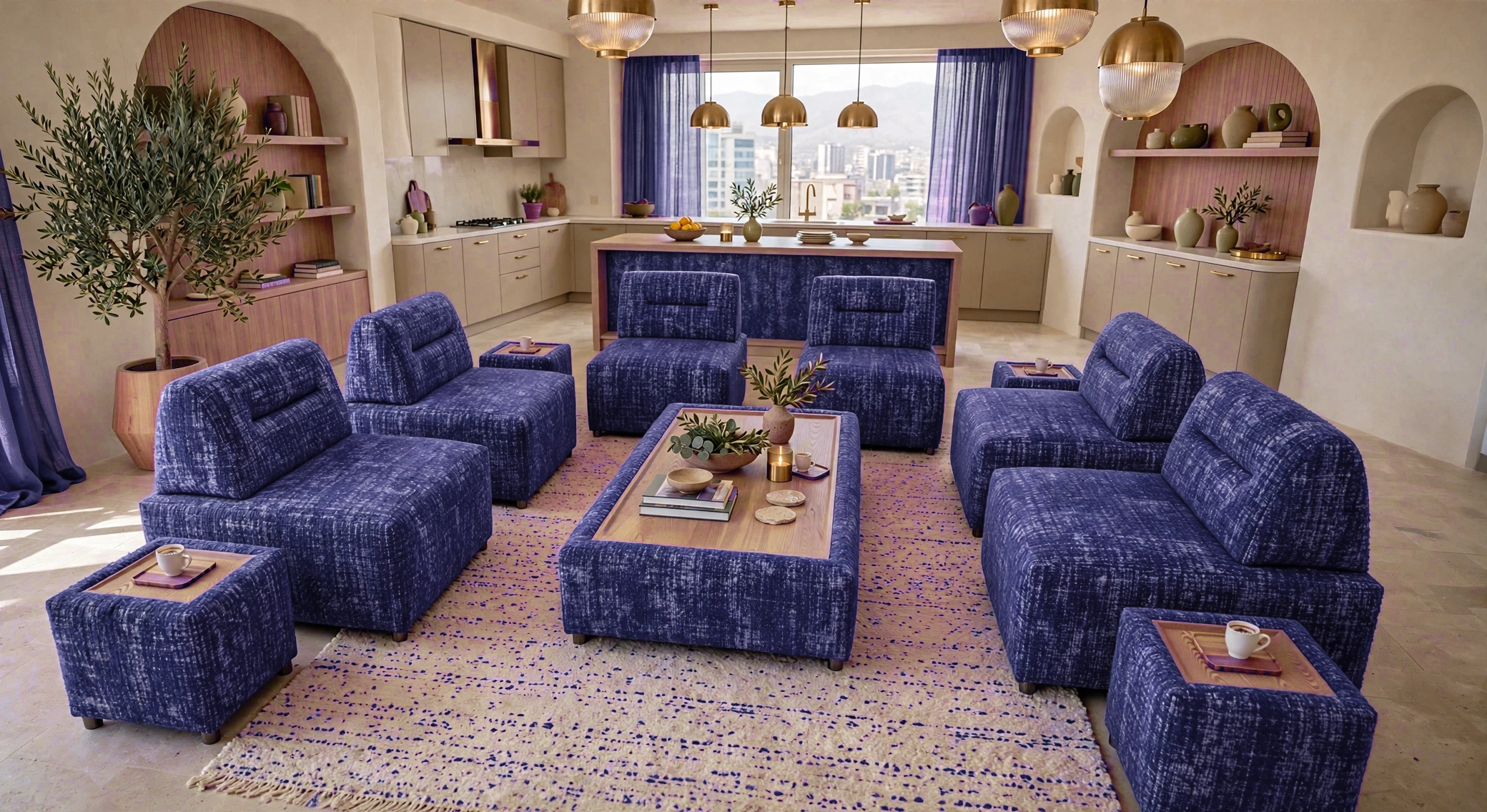 crimson_woven_living_room copy مبل مدل مبلیوا بنفش - تصویر 1